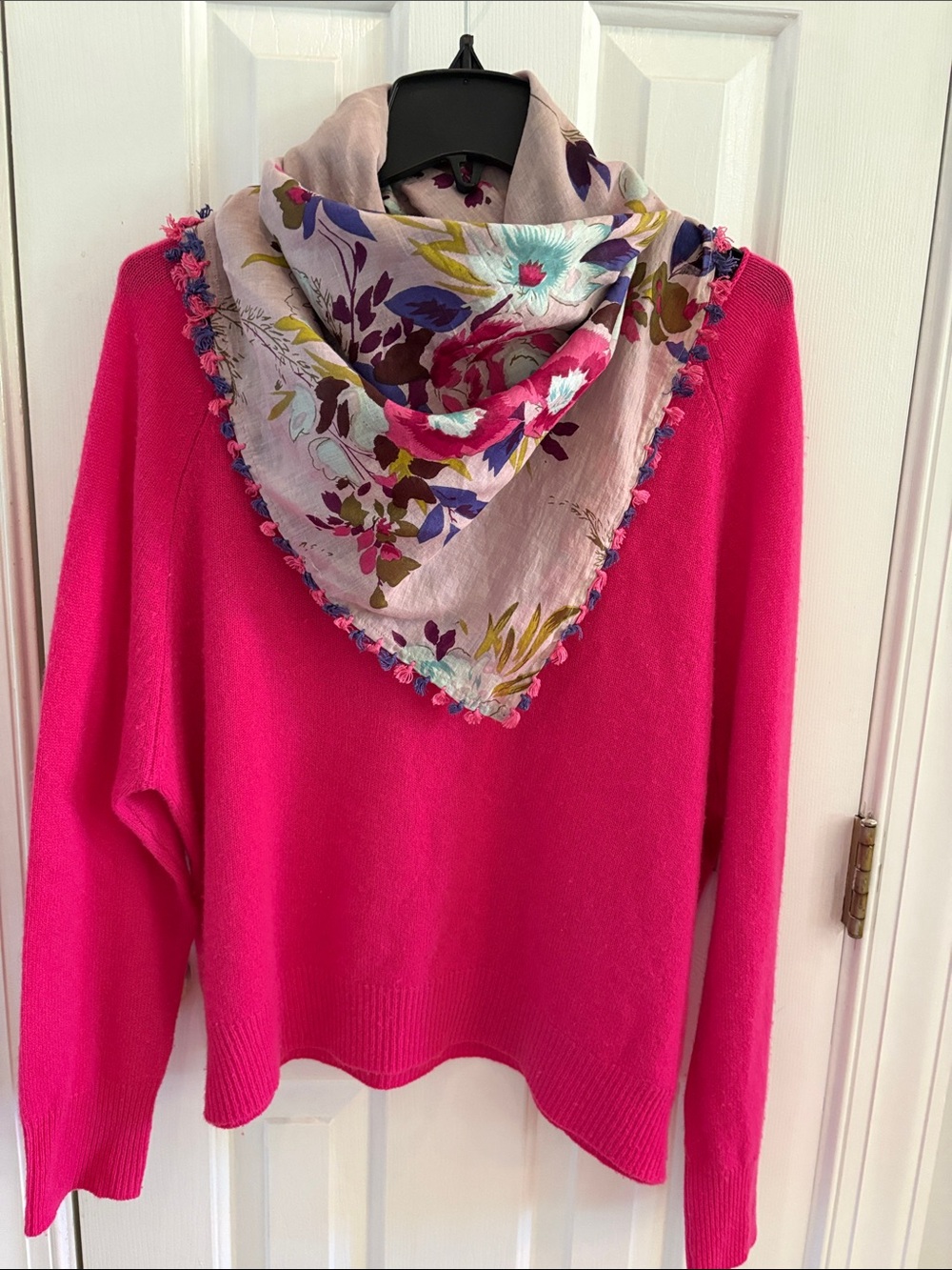 Quince Women's Hot Pink Cashmere Crewneck Sweater, L - Picture 8 of 9